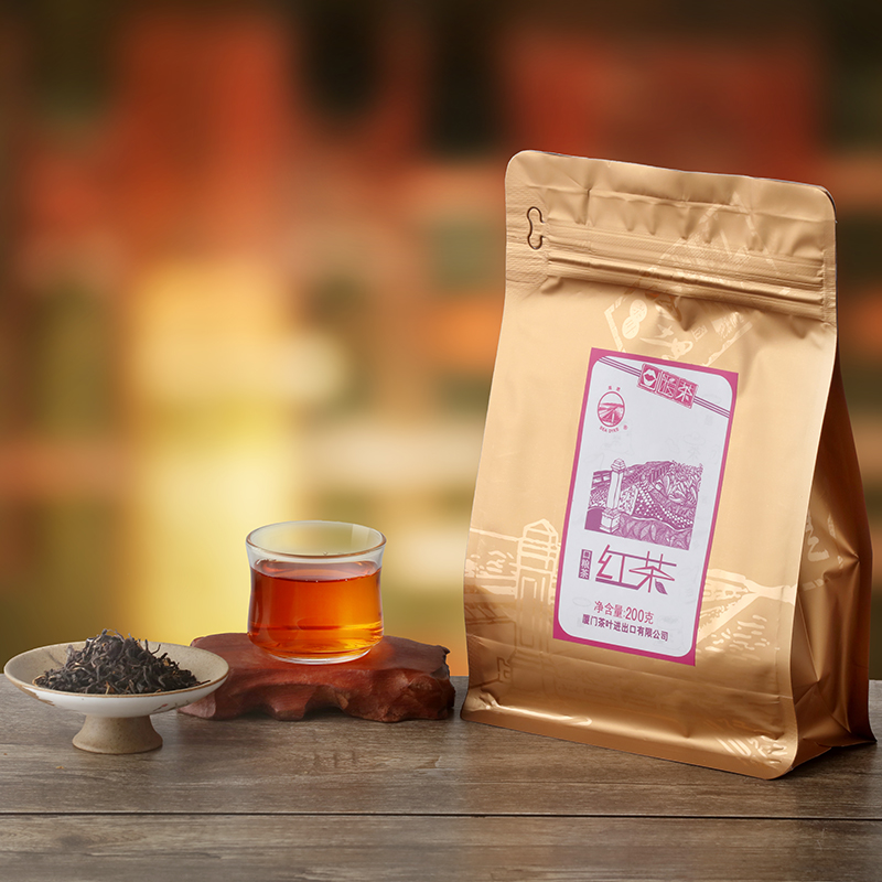 506: Golden bag packaged Black Tea from Xiamen Tea