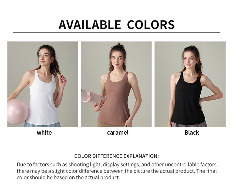 Classic Round Tank Top Neck Cross Back 2 in 1 Double Layer Vest