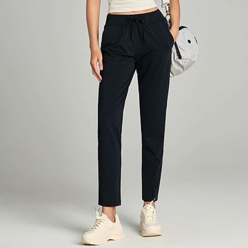 4-Way Stretch Athleisure Pants Drawstring Waist Casual Trousers with Pockets