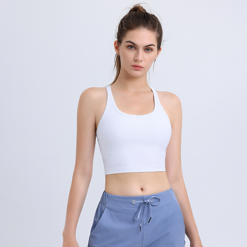 Removable Cup Compressive Middle Support U-Neckline racerback Sports Bra