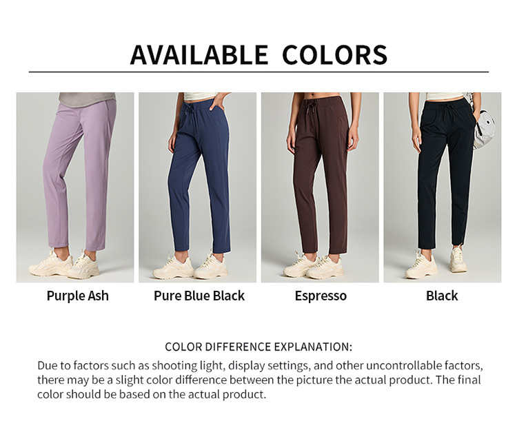 4-Way Stretch Athleisure Pants Drawstring Waist Casual Trousers with Pockets