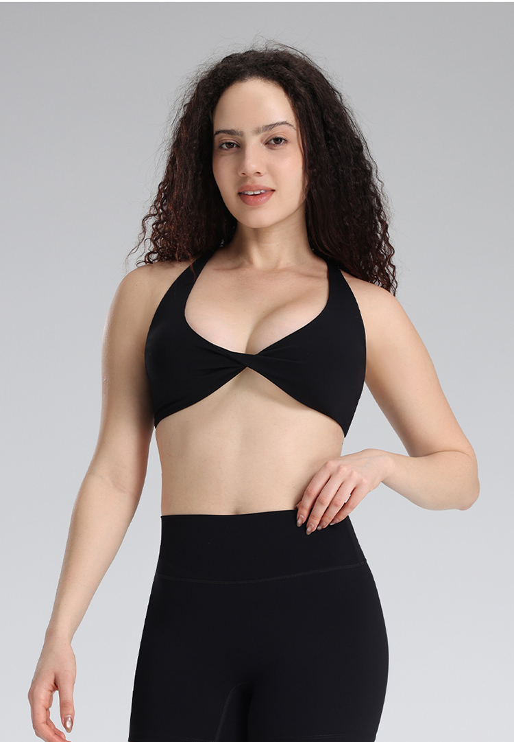 Crisscross Back Sports Bra - Twist Front, Breathable details
