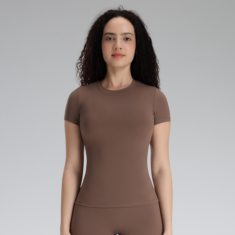 Classic Round Neck Fitness Slim Fit Breathable Sports Short Sleeve Blank Top