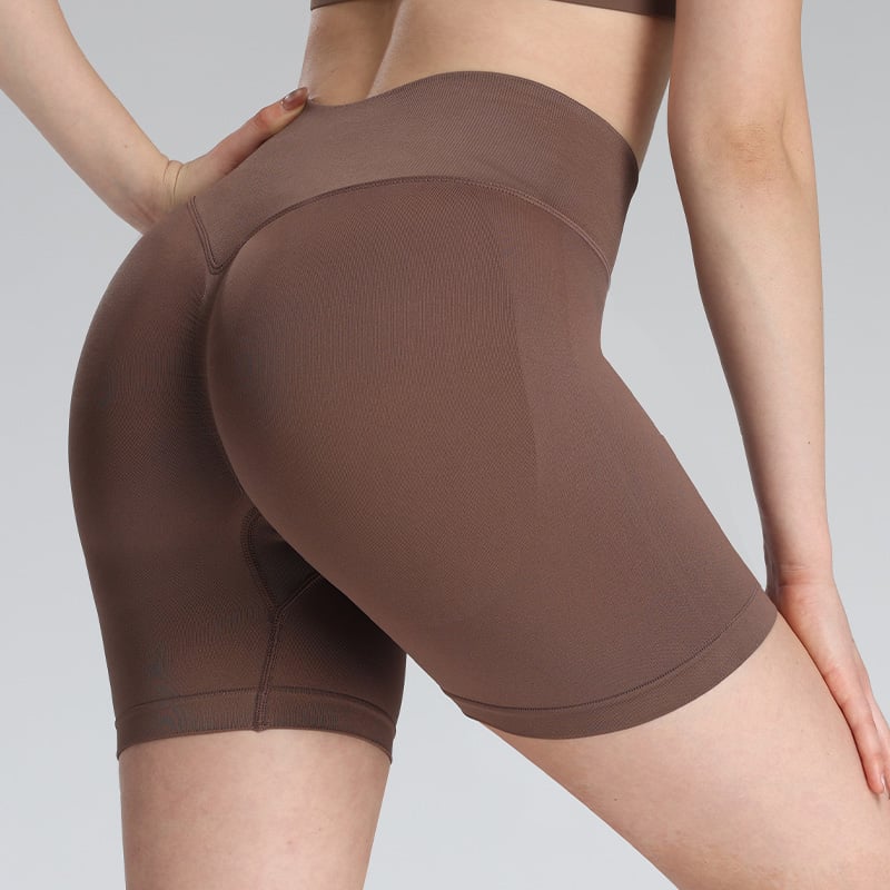 Mallas de yoga sin costuras para realzar las caderas y pantalones cortos de gimnasio con efecto acolchado en las nalgas