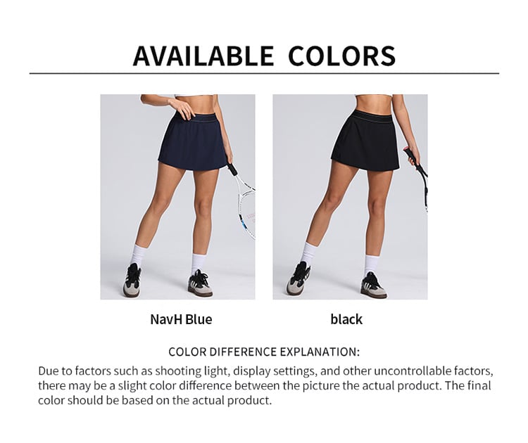 Elastic Waistband A-line Tennis Skirt with Pocket - 4-Way Stretch Breathable Athletic Skirt-Shorts factory