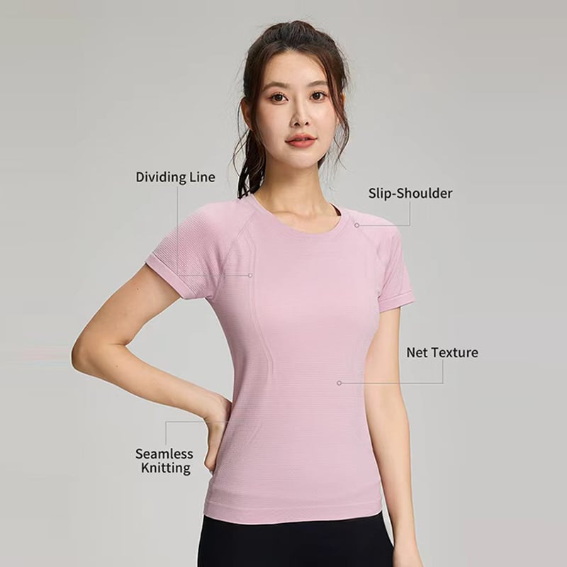 Breathable Quick-drying Slim Fit Seamless Short Sleeves Top