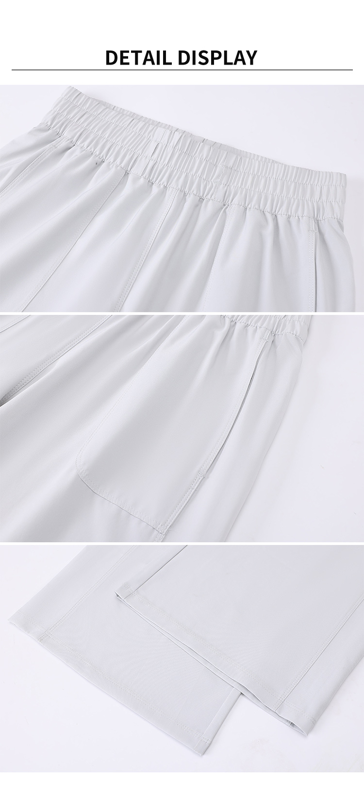 Silk-Screened Fabric Wide-Leg Pants With Drawstring Waist and Side Pockets