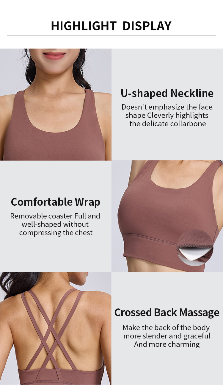 High-Support Sports Bra with Back Pocket, Removable Cups & Racerback