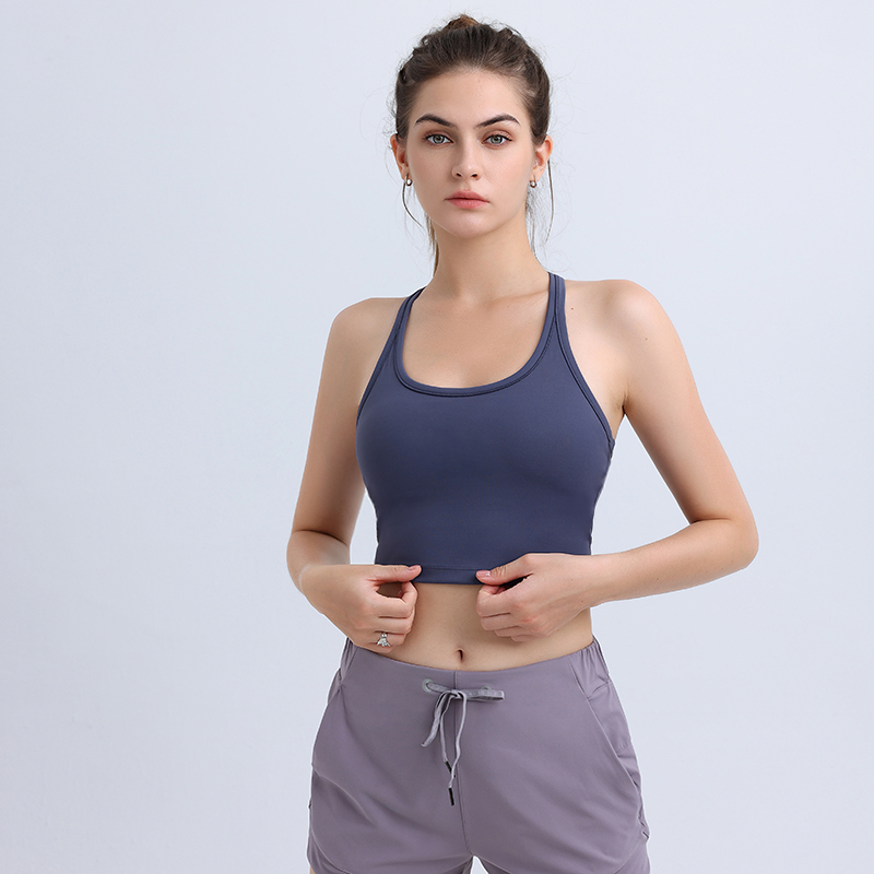 Removable Cup Compressive Middle Support U-Neckline racerback Sports Bra