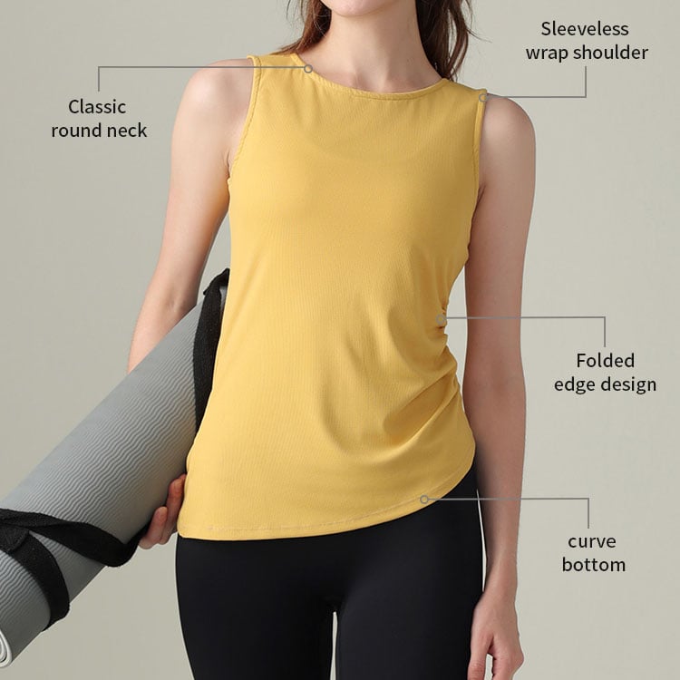 Rompi Tanpa Lengan yang Nyaman dan Bernapas, Atasan Tank Top Olahraga Yoga Longgar (Dapat Dipakai dalam 2 Cara)