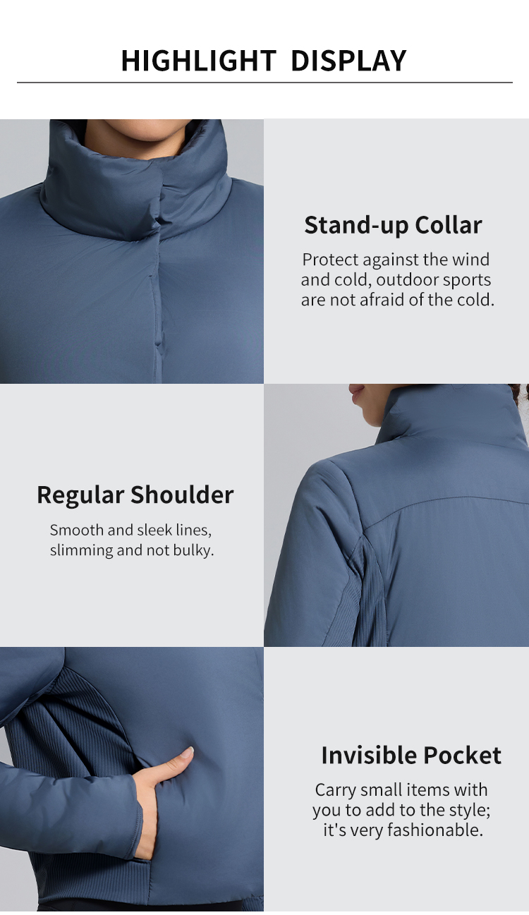 Lightweight Stand - Up Collar Jacket | Short A - Line, Breathable, Invisible Pocket, Workout Casual Outerwear