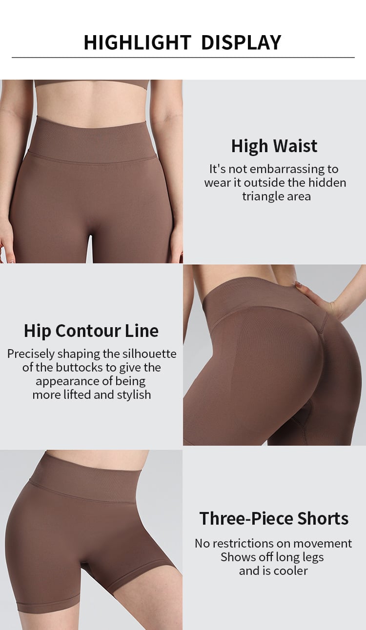 Seamless Hip-Lift Yoga Leggings Scrunch Butt Gym Shorts