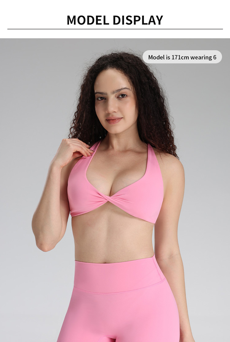 Crisscross Back Sports Bra - Twist Front, Breathable factory
