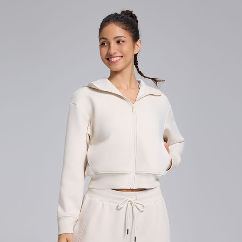 390gsm Fleece Inside Zip-Up Hoodie, Soft Warm Casual Activewear