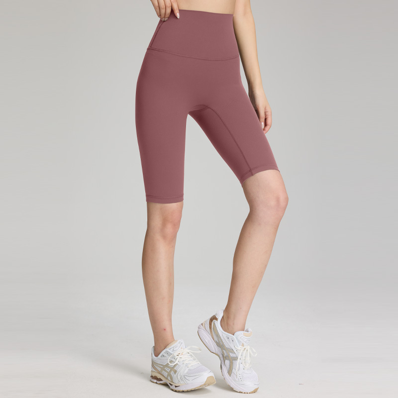 14 Colors High Waist Sweat-Wicking Knee Running Sports Length Shorts