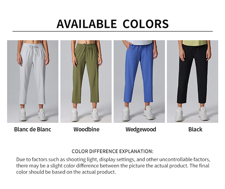 High Waist Drawstring Loose Wide Leg Cropped Pants with Pockets