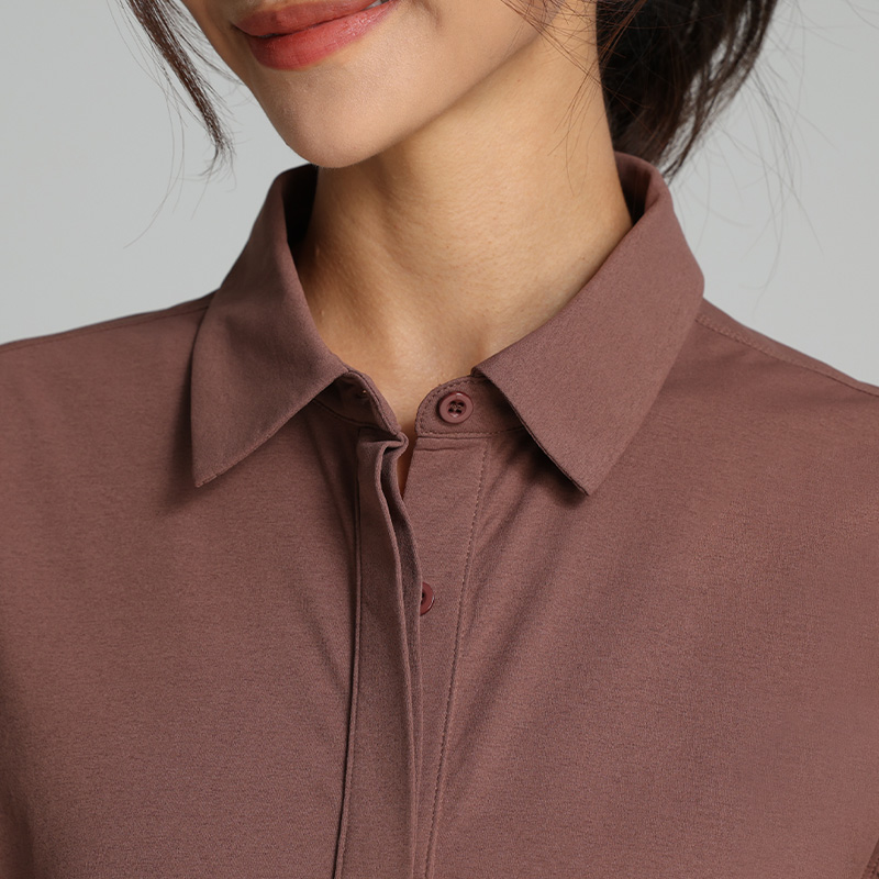 Women's Soft Stretch Button Down Athletic Shirt for Yoga & Daily Casual Wear