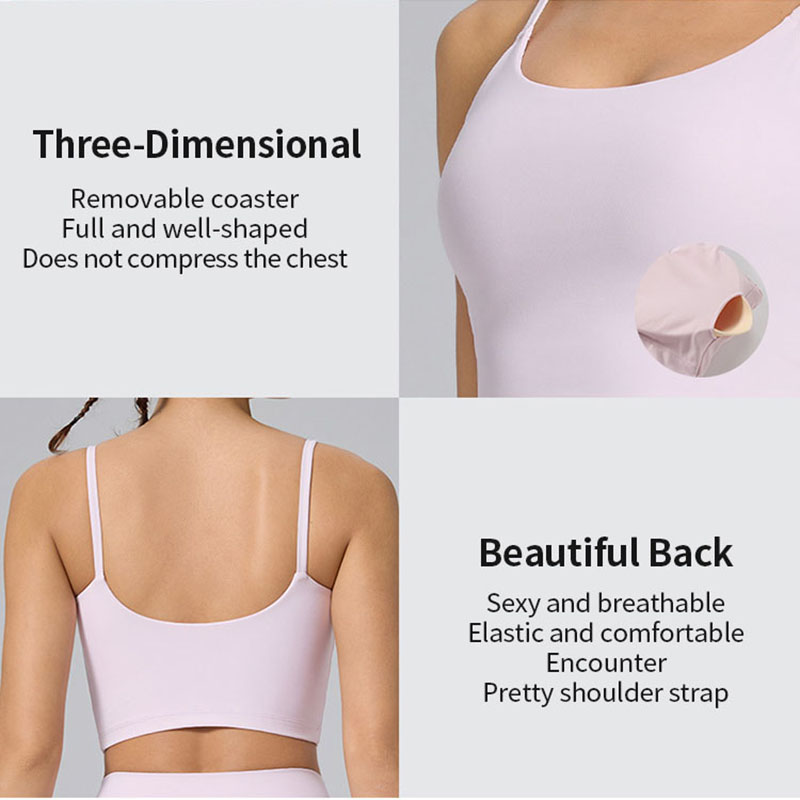 Super Soft Comfortable Breathable Simple Crop Tops U Back Hollow Sports Bras