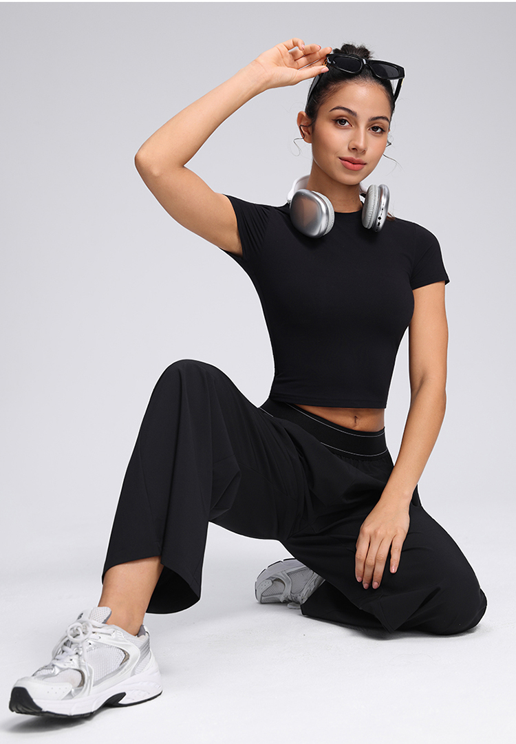 Women's Flattering Wide - Leg Athletic Pants | Elastic Waist, Deep Side Pockets, Full - Length details