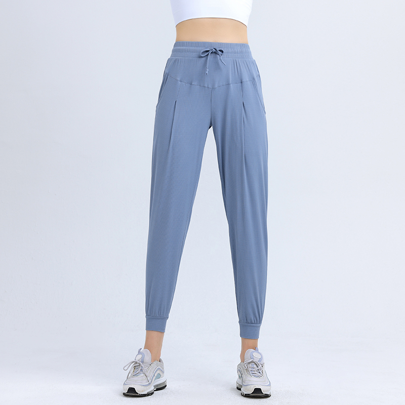 Waffle Textured Joggers - Elastic Waist, Side Pockets, Cuffed Ankle, Breathable Athletic Pants