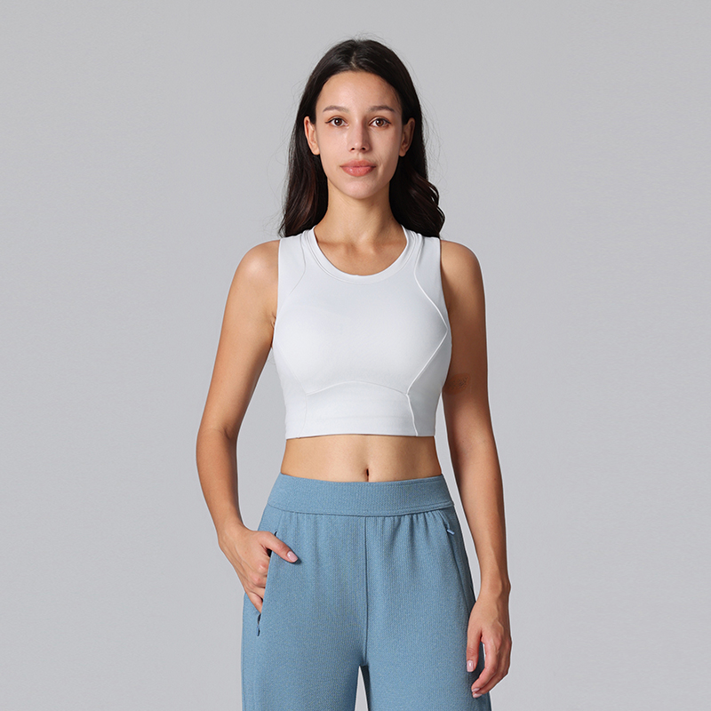 Solid Color Comfortable Breathable High Elastic Crisscross Back Sports Bra