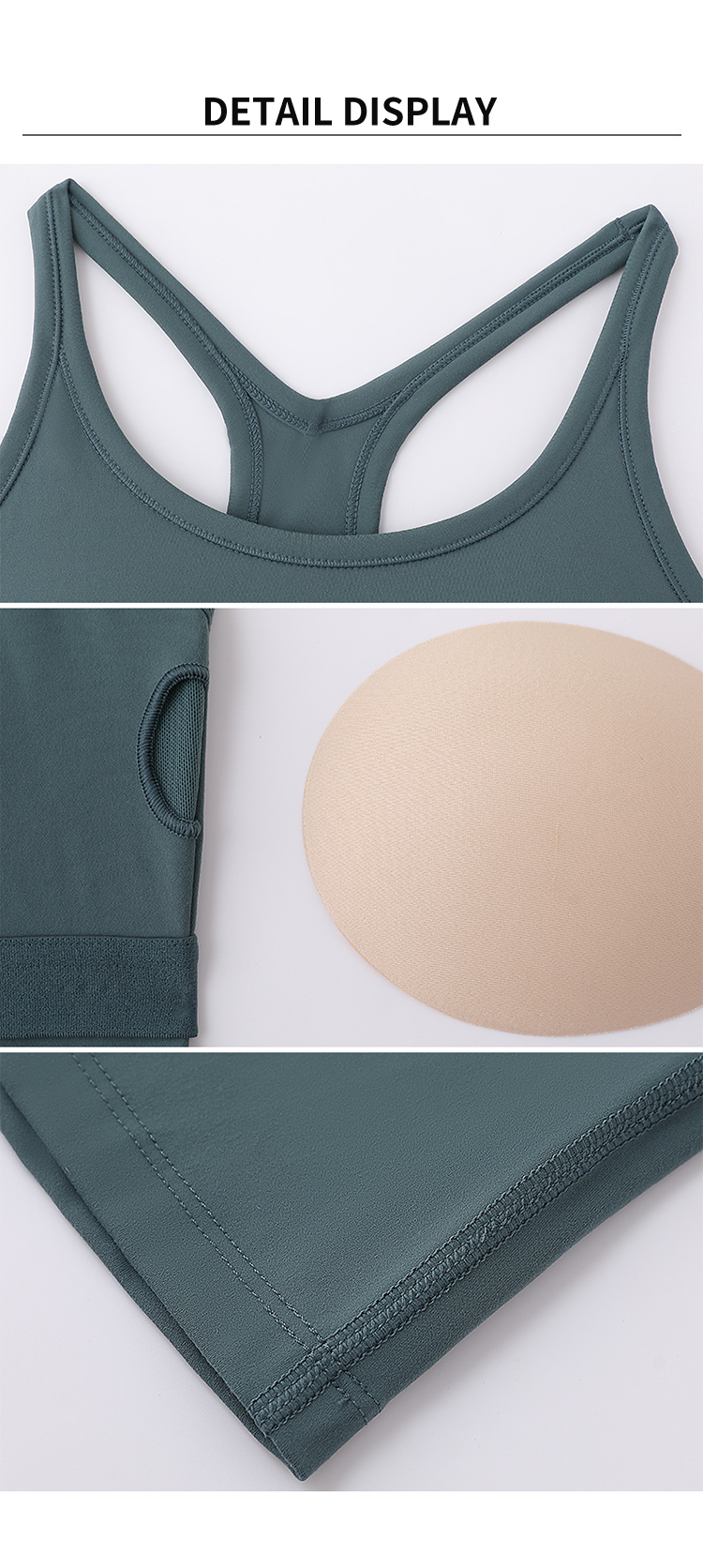 Spaghetti Strap Sleeveless Vest U-shaped Neckline Tank Top With Bra