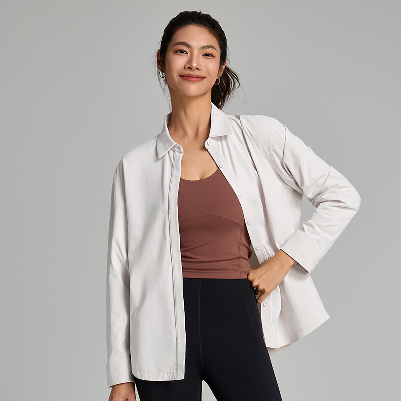 Women's Soft Stretch Button Down Athletic Shirt for Yoga & Daily Casual Wear