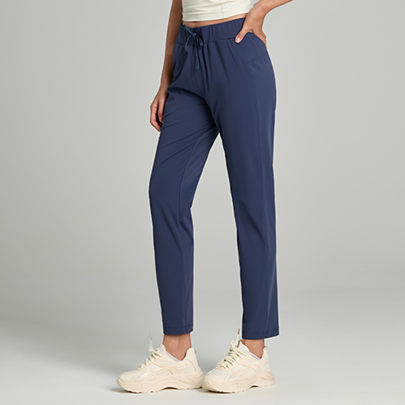 4-Way Stretch Athleisure Pants Drawstring Waist Casual Trousers with Pockets