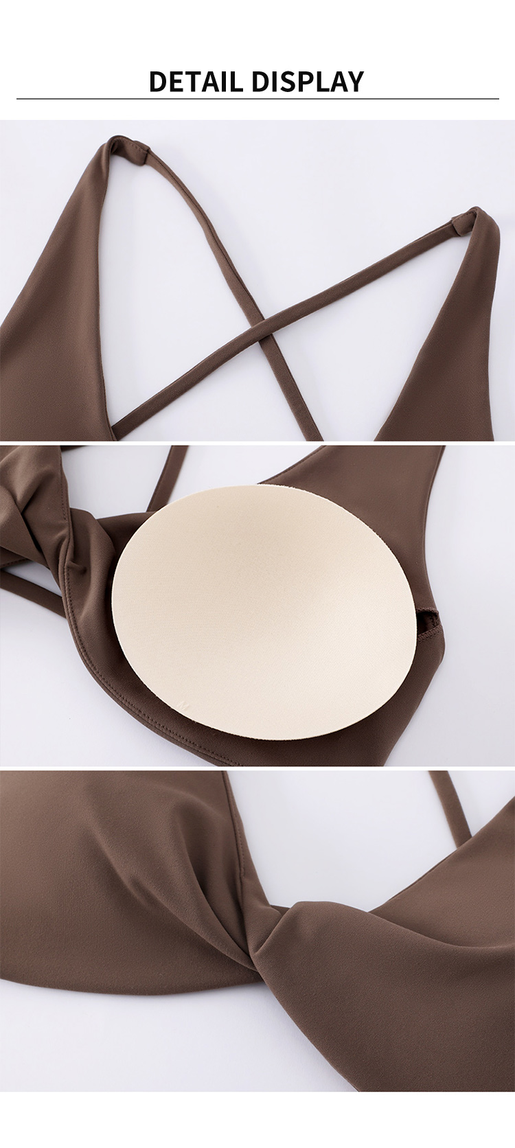 Crisscross Back Sports Bra - Twist Front, Breathable manufacture