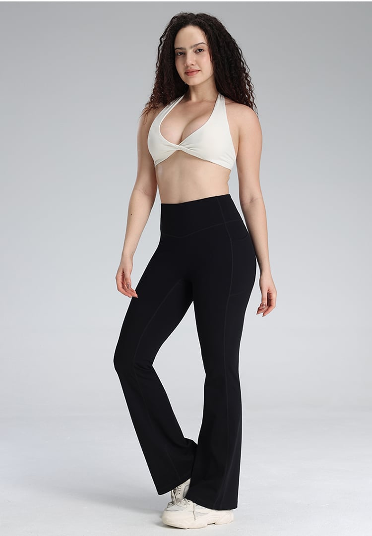 V Neck Halter Sports Bra with Removable Pads Front Twist Desig manufacture