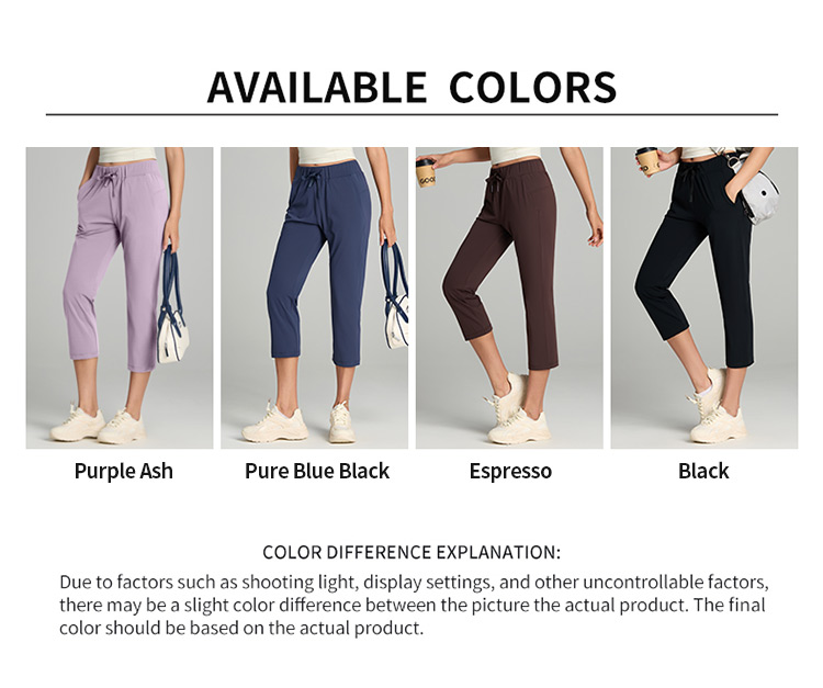 Soft Capri Length Trousers with Double-Layer Fabric & Side Pockets