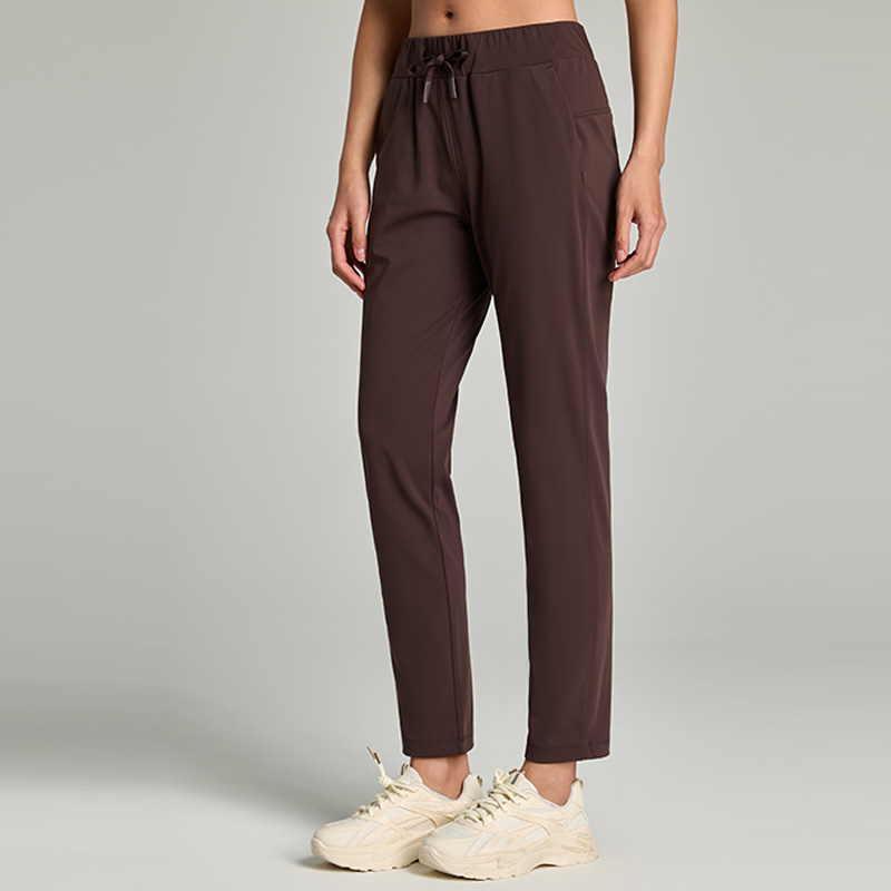 4-Way Stretch Athleisure Pants Drawstring Waist Casual Trousers with Pockets