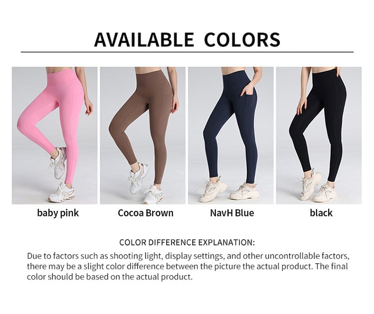 Tummy Control High-Waist Yoga Leggings – Ruched Butt, Side Deep Pockets, No T-Line factory