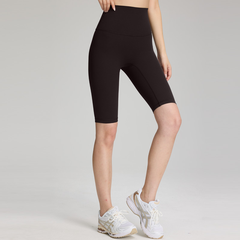 14 Colors High Waist Sweat-Wicking Knee Running Sports Length Shorts