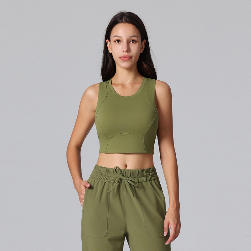 Solid Color Comfortable Breathable High Elastic Crisscross Back Sports Bra