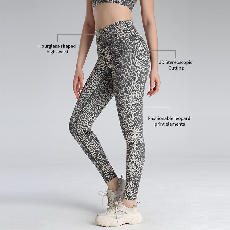 Leggings de yoga imprimés léopard, haute taille, haute qualité