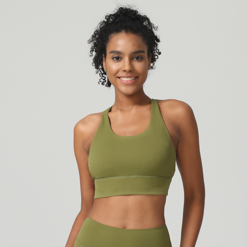 High-Support Sports Bra with Back Pocket, Removable Cups & Racerback
