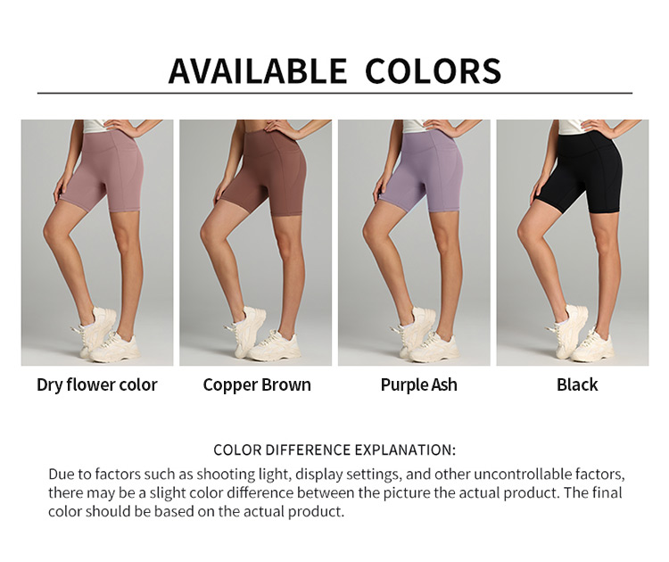 High Waisted Cycling Sport Short Shorts With Large Pocket