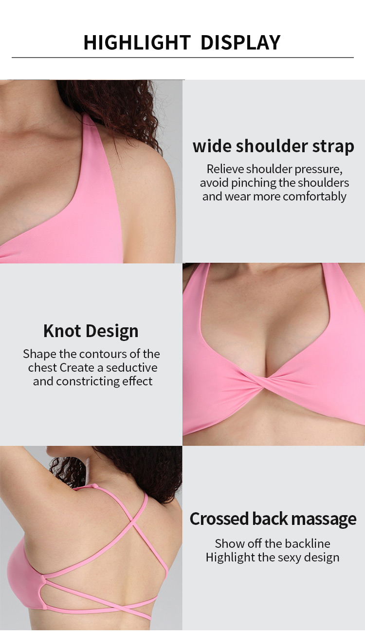 Crisscross Back Sports Bra - Twist Front, Breathable supplier