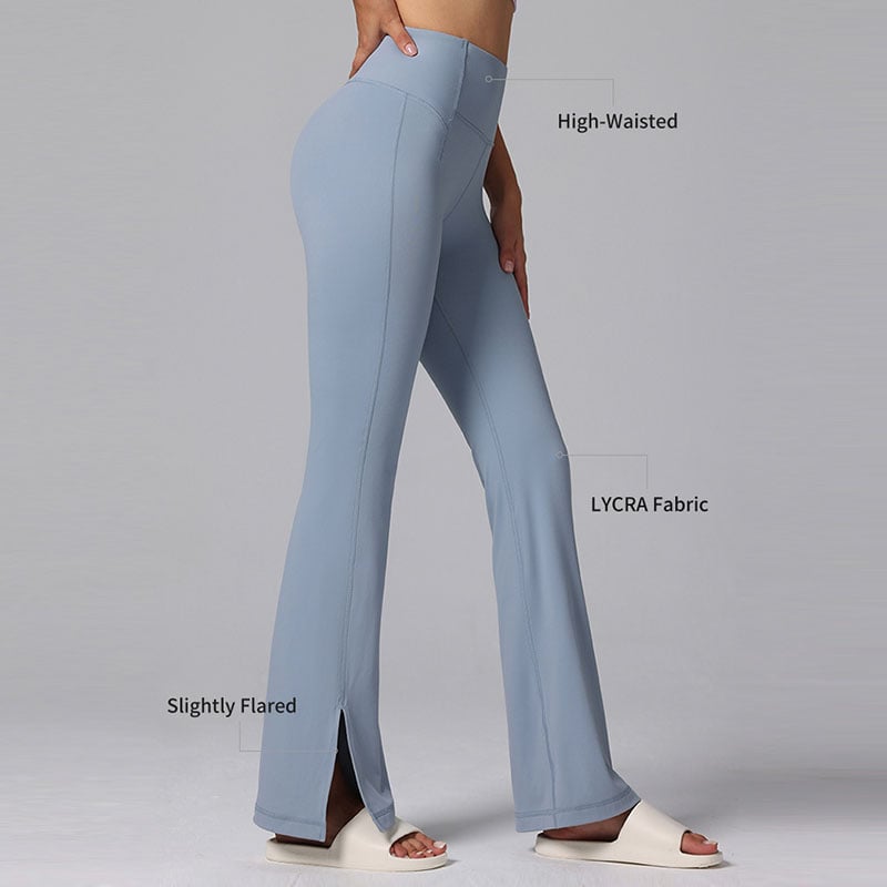 Side Split Yoga Pant Tummy Control Flare Leggings