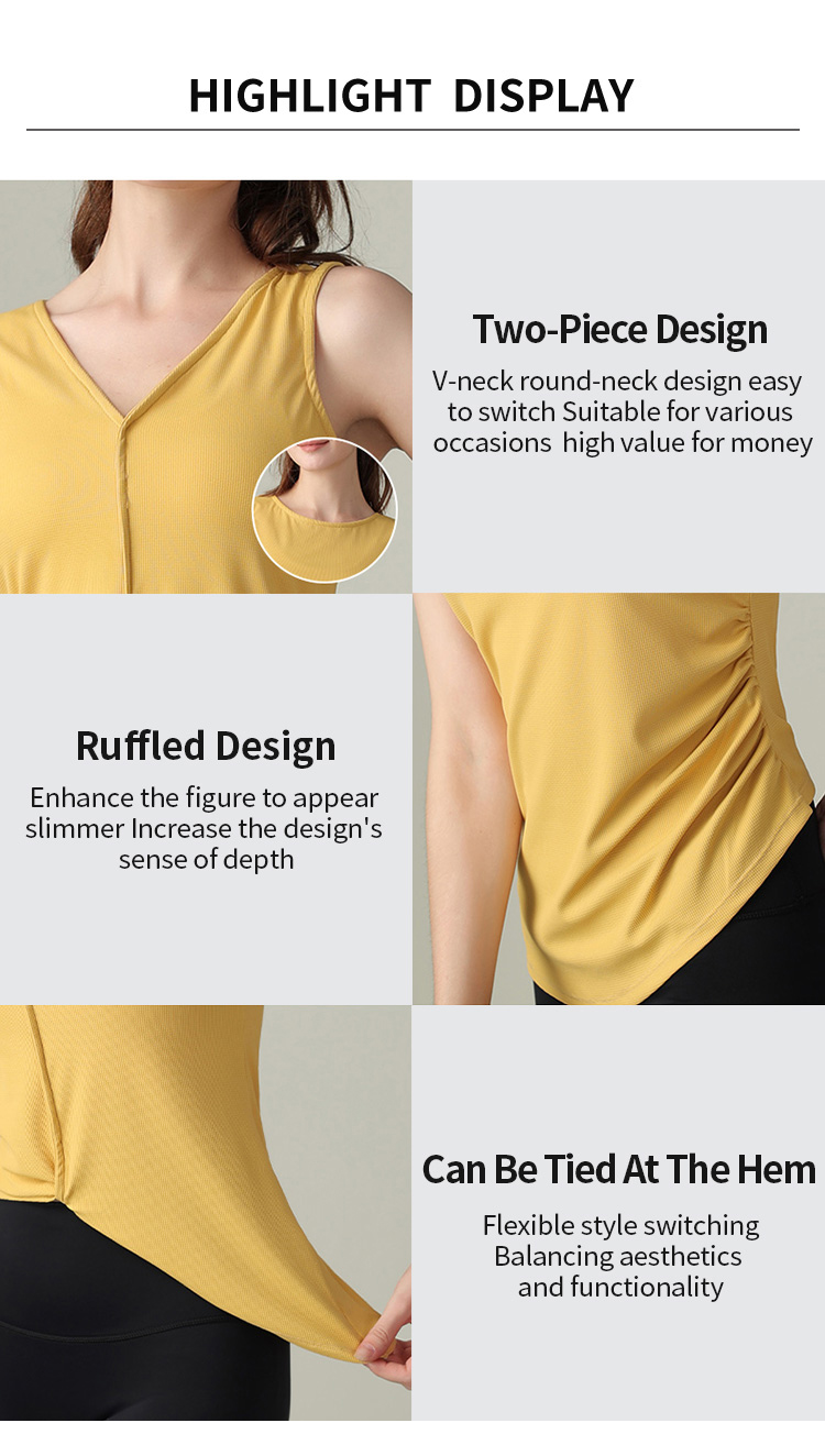 Breathable Sleeveless Vest Loose Yoga Sports Tank Top(2 Ways to Wear)