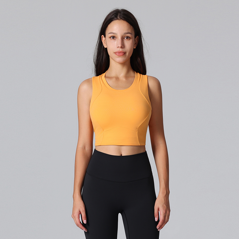 Solid Color Comfortable Breathable High Elastic Crisscross Back Sports Bra