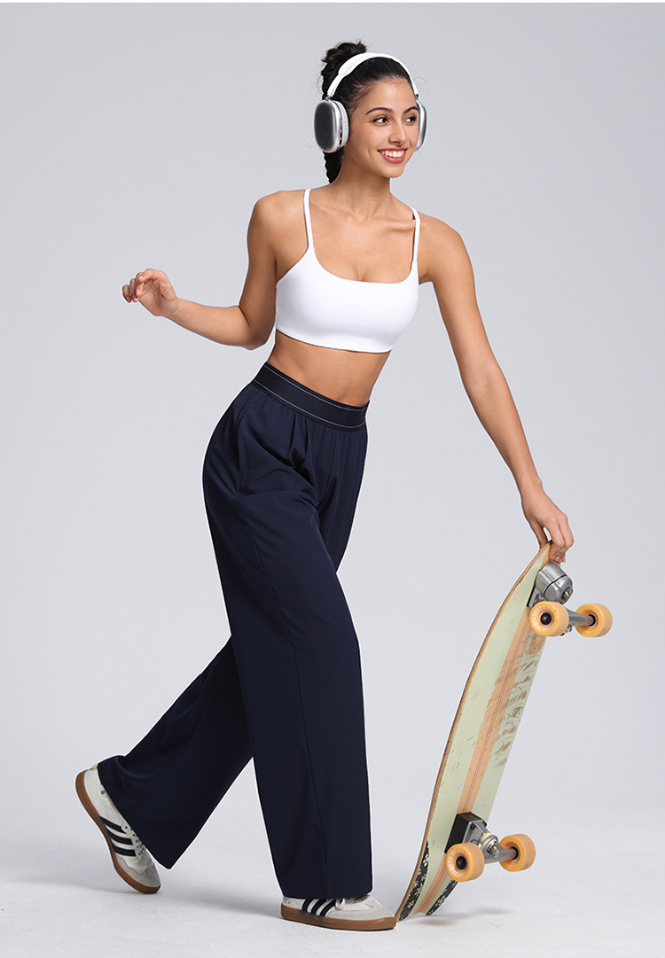 Women's Flattering Wide - Leg Athletic Pants | Elastic Waist, Deep Side Pockets, Full - Length details