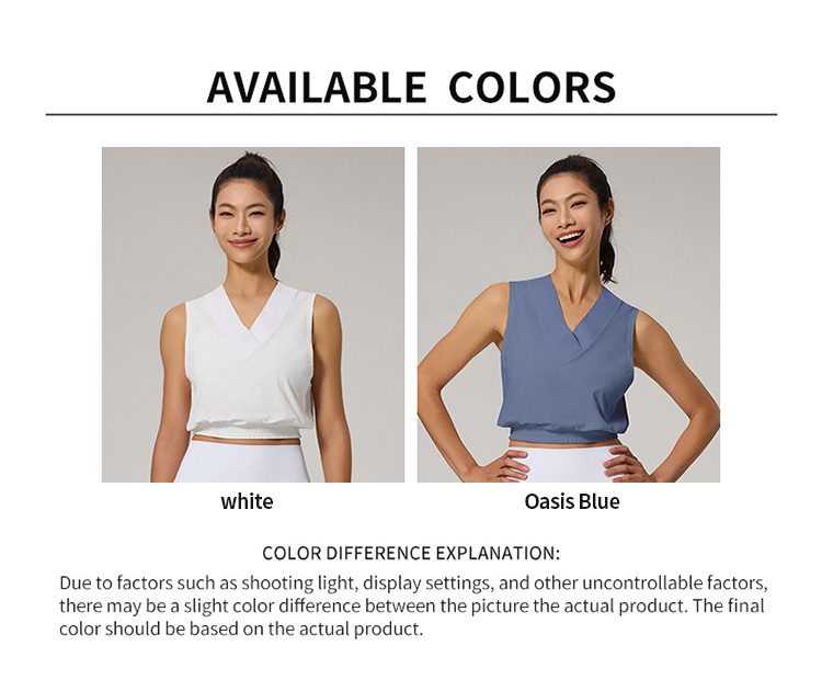Breathable V - Neck Sleeveless Tennis Wear Top Elastic Band Hem Design manufacture
