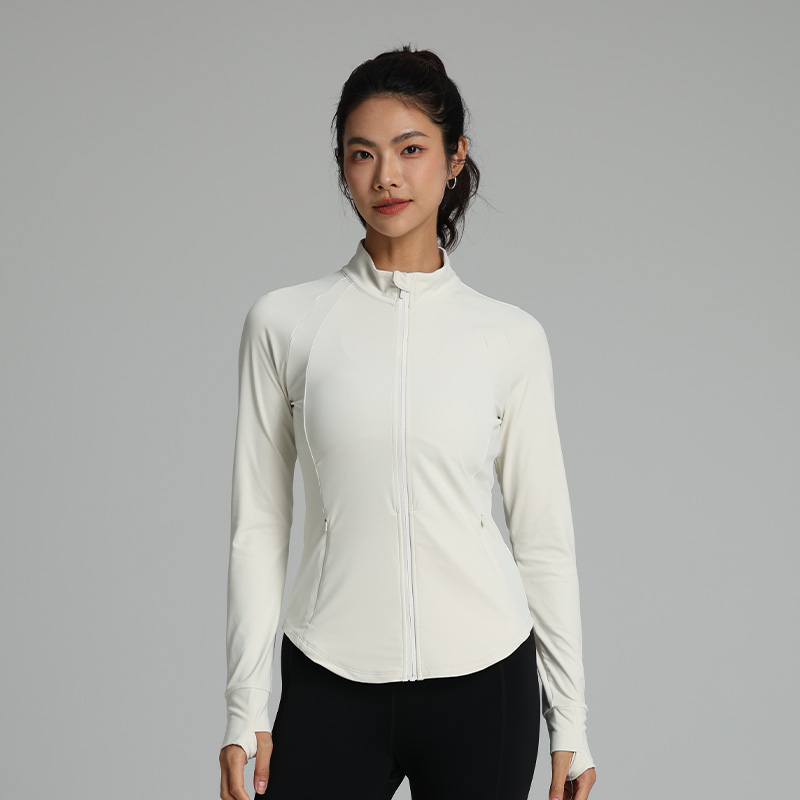 Stand Up Collar Sports Jacket With Side Invisible Zipper  Pocket