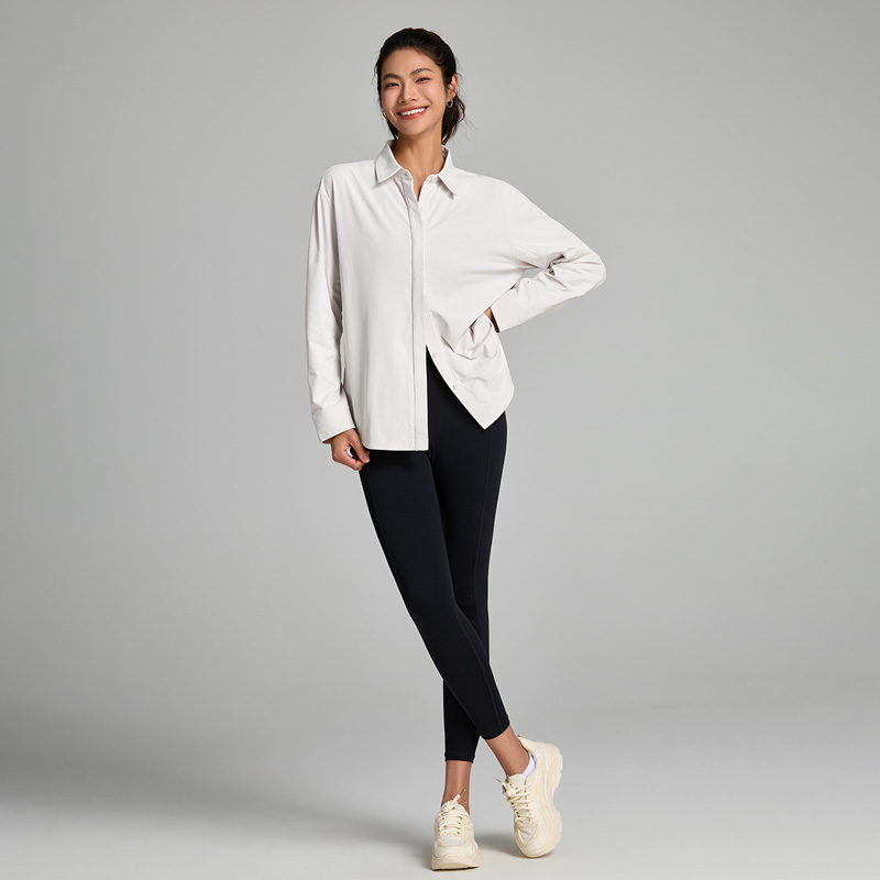 Women's Soft Stretch Button Down Athletic Shirt for Yoga & Daily Casual Wear