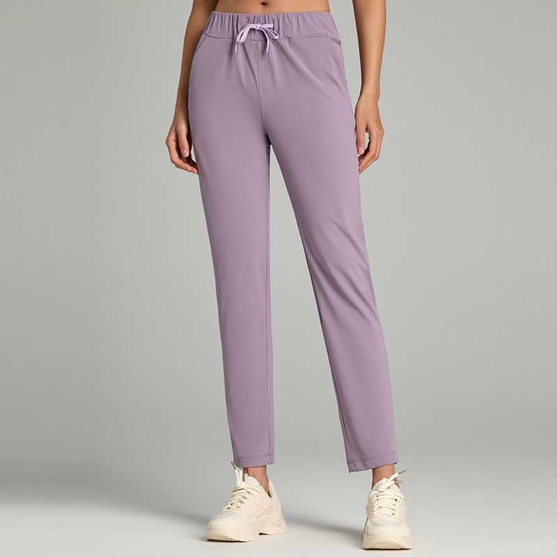 4-Way Stretch Athleisure Pants Drawstring Waist Casual Trousers with Pockets
