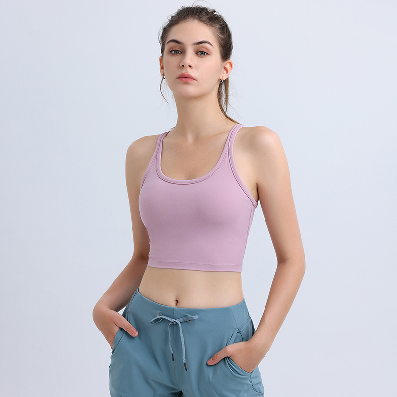 Removable Cup Compressive Middle Support U-Neckline racerback Sports Bra