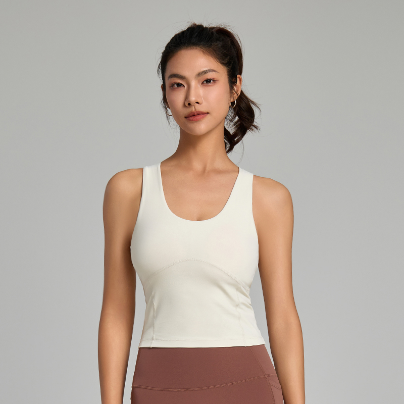 U Neck Fitness Sports Bra Back Comfortable Sleeveless Running Yoga Top