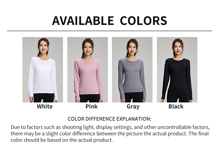Quick-dry Seamless Slip-Shoulder Long Sleeves Top With Bar Texture Design